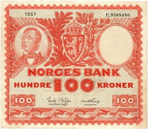 100 kroner 1957. E9508486