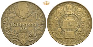 Grunnlovens 100 års jubileum 1814-1914. Messing 61 mm