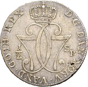 Christian VII 1766-1808. 1/2 speciedaler 1776. S.6
