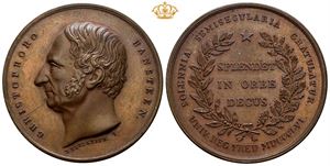 Christopher Hansteens erindringsmedalje 1856. Bergslien. Bronse. 38 mm