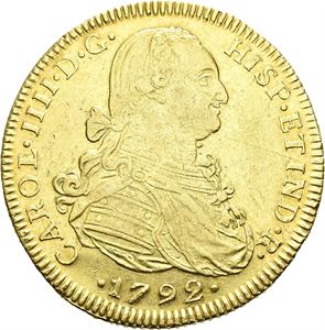 Carl IV, 8 escudos 1792 NR