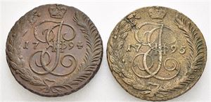 5 kopek 1794 & 1795 AM