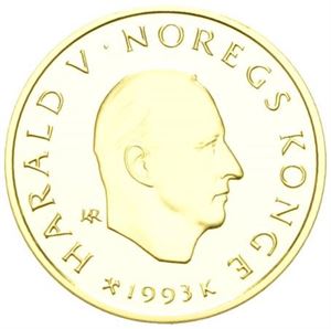 1500 kroner 1993. OL mynt nr.3.