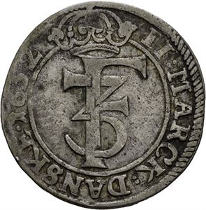 FREDERIK III 1648-1670. 2 mark 1652. S.27 var.