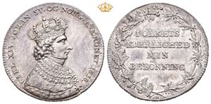 Carl XIV Johan, Kastemynt til kroningen 1818. Sølv. Middelthun. 30 mm