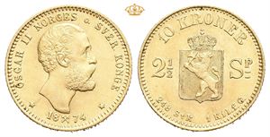 10 kroner/2 1/2 species 1874