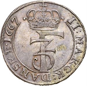 FREDERIK III 1648-1670, 2 mark 1667. S.58