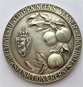 Frugtutstillingen i Kristiania. David Andersen. Sølv. 55 mm