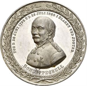 Generalmajor Frederik Adolph von Schleppegrell 1850. Tinn. Allen & Moore. 45 mm