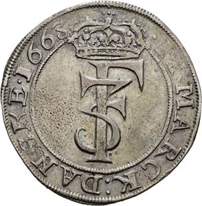 FREDERIK III 1648-1670. 2 mark 1663. S.25