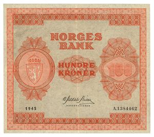 100 kroner 1945. A1384462