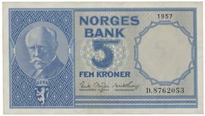 5 kroner 1957 D 8762053.