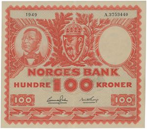 100 kroner 1949. A.3753440.