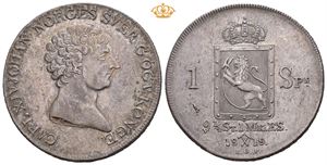 Carl XIV Johan (1818 - 1844) 1 speciedaler 1819 Ex OMG 32 Obj 584.