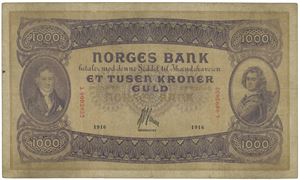 1000 kroner 1916. A.0093052.