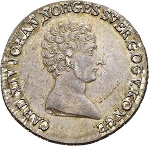 CARL XIV JOHAN 1818-1844, KONGSBERG, 1/2 speciedaler 1821