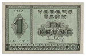 1 krone 1947. I8931797