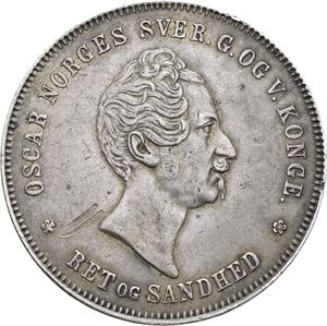 OSCAR I 1844-1859. KONGSBERG. Speciedaler 1849. Riper på advers/scratches on obverse