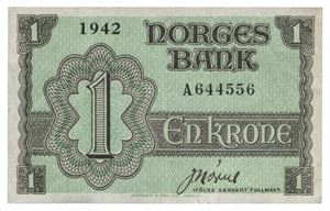 1 krone 1942. A644556