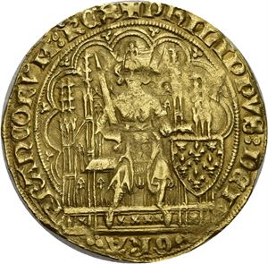 Philip VI 1328-1350, ecu d`or u.år/n.d.
