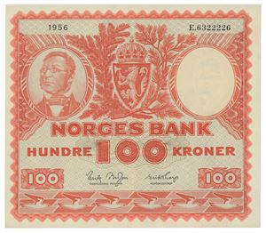 Norway. 100 kroner 1956. E6322226
