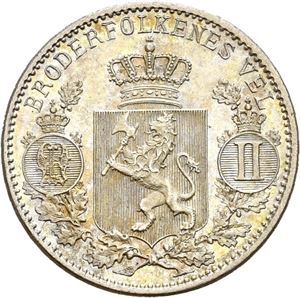OSCAR II 1872-1905, KONGSBERG, 25 øre 1896
