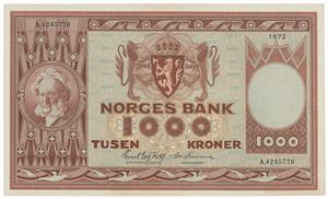 1000 kroner 1972. A.4245776