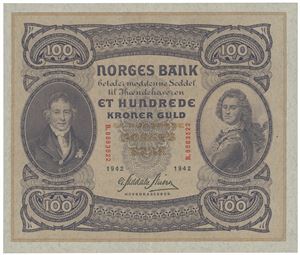 100 kroner 1942. B.8583522