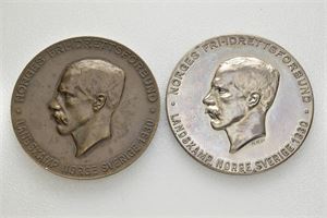 Norges friidrettsforbund. Landskamp 1930. Lott 2 medaljer