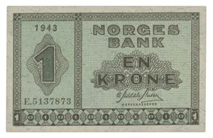 1 krone 1943. E5137873