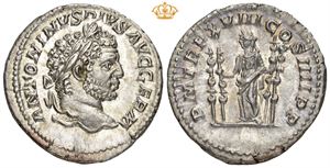AR Denarius, AD 215