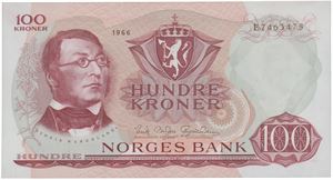 100 kroner 1966. E7463475.