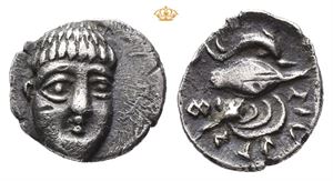 CAMPANIA, Phistelia. Circa 310-300 BC. AR obol (0,50 g)