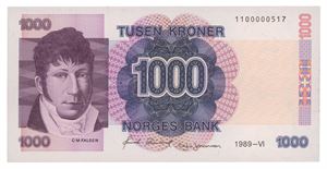 1000 kroner 1989. 1100000517