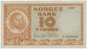 10 kroner 1957. I.8220605.