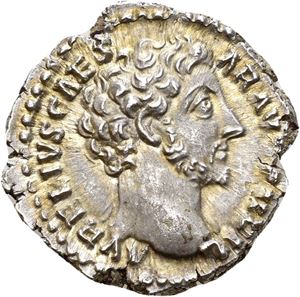 MARCUS AURELIUS 161-180, denarius som Caesar, Roma 153-154 e.Kr. R: Minerva stående mot venstre