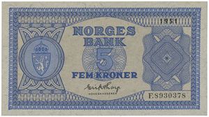 5 kroner 1951. F.8930378.