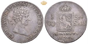 1/2 speciedaler 1824/1. Små riper/minor scratches