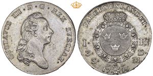 Riksdaler - 3 daler silvermynt 1776. Stockholm.