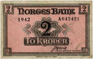 2 kroner 1942. A642421