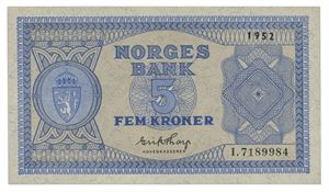 5 kroner 1952. I7189984