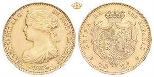Isabella II, 10 escudos 1868. (68). Madrid