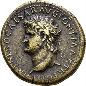 NERO 54-68, Æ sestertius, Lugdunum 66 e.Kr. R: Annona stående mot høyre og Ceres sittende mot venstre