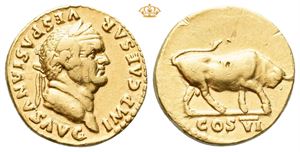 Vespasian. AD 69-79. AV aureus (5,91 g). Rome mint, struck AD 75.
