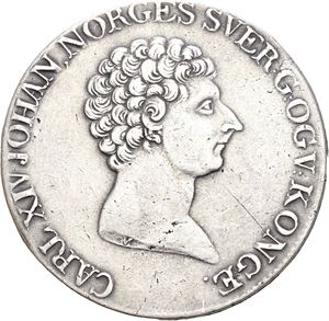 CARL XIV JOHAN 1818-1844 Speciedaler 1824. Svake brosjespor/slight traces of mounting