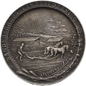 Sandeherreds Landboforening. Sølv. 43 mm