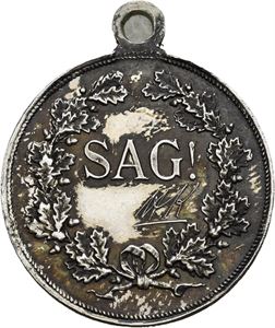 Veidirektør Hans H. Krags medalje til fortjente medarbeidere. Sølv med hempe. 21 mm