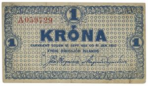 1 krona 1924 A059529, rød skrift.  Sieg 27.