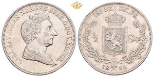 Carl XIV Johan (1818 - 1844) 1/2 speciedaler 1844