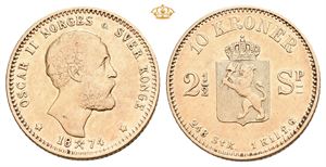 10 kroner/2 1/2 species 1874